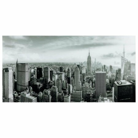 SOLID STORAGE SUPPLIES 36 x 72 in. New York View Frameless Tempered Glass Panel Contemporary Wall Art SO2948380